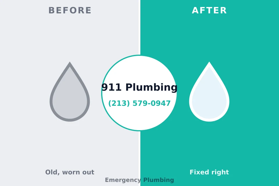 Before and after: plumbing repair Strathmore, NJ